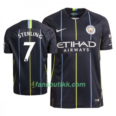 Fotballdrakt Manchester City Sterling 7 Bortetrøye 2018-2019 Kortermet